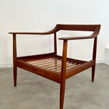 Old vintage teak armchair design Walter Knoll for Knoll Antimott Germany 1960s