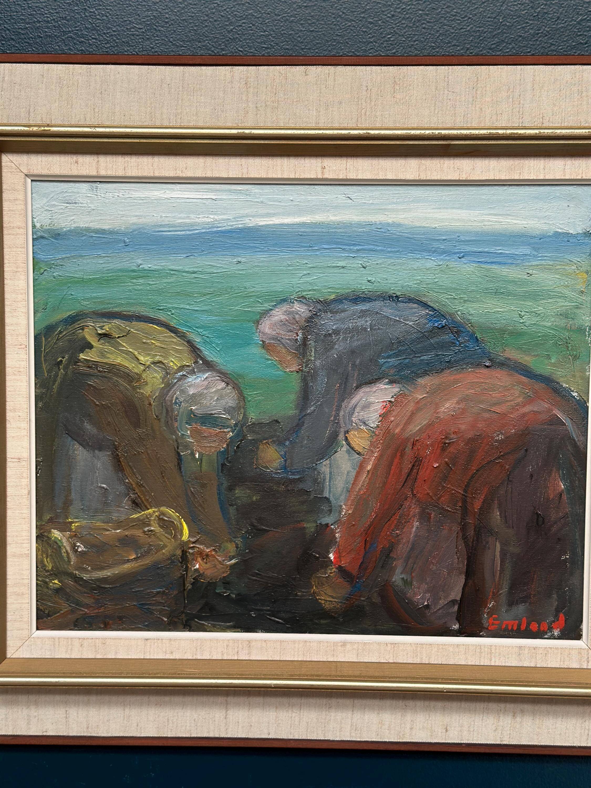 Huile sur toile originale – “Potatisptortning” par Einar Emland