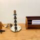 Art deco mirror glass & wood lamp base modernist design