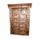 Old antique Indian door from Rajasthan made of old teak wood - functional