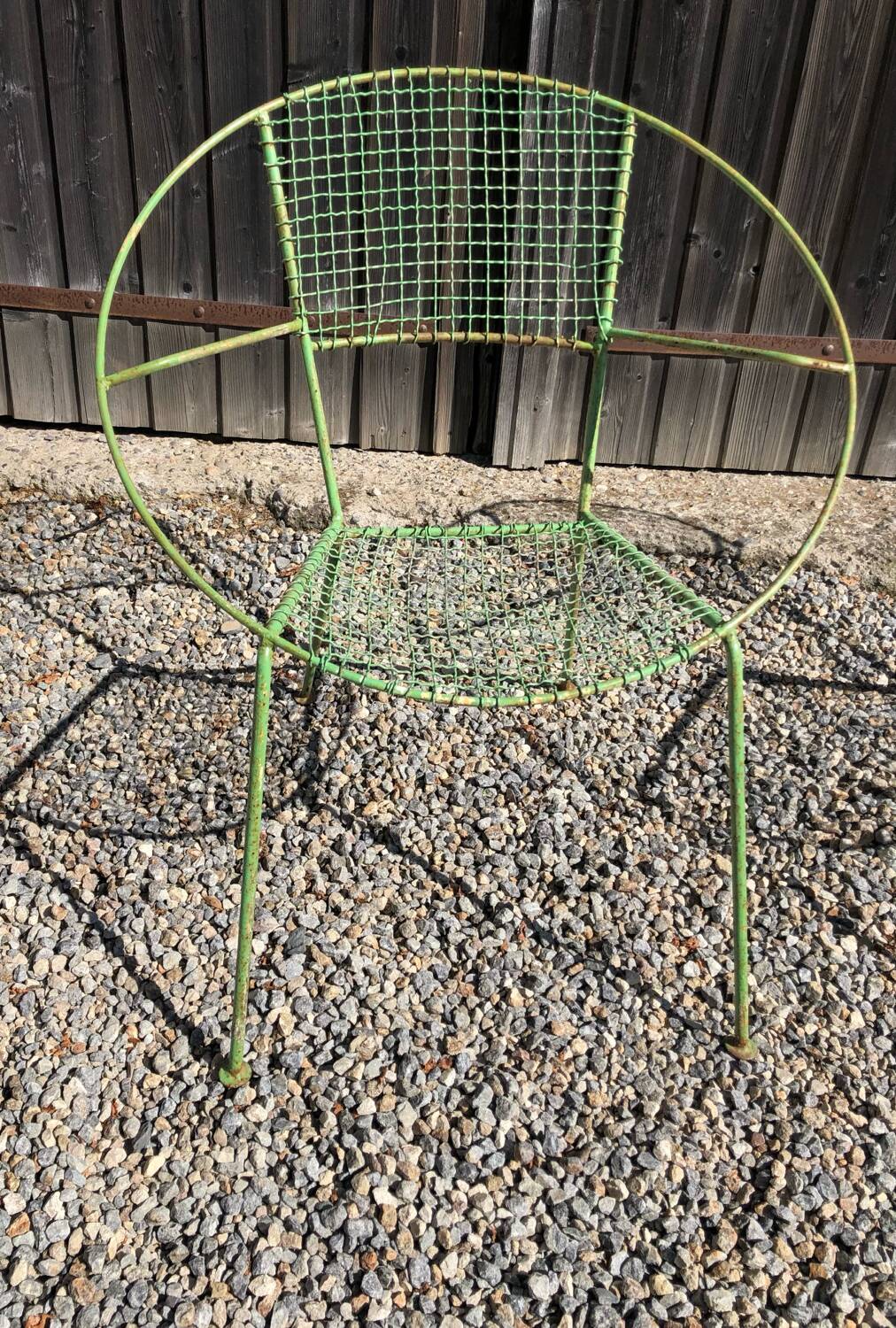 Deux mid century paire de chaises longues de jardin en fer forgé