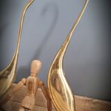 Duo brass swans