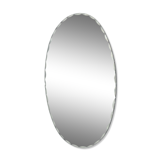 Miroir ovale à poser bordure biseauté vintage