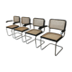 Lot de 4 chaises modèle B64 Cesca avec accoudoirs
