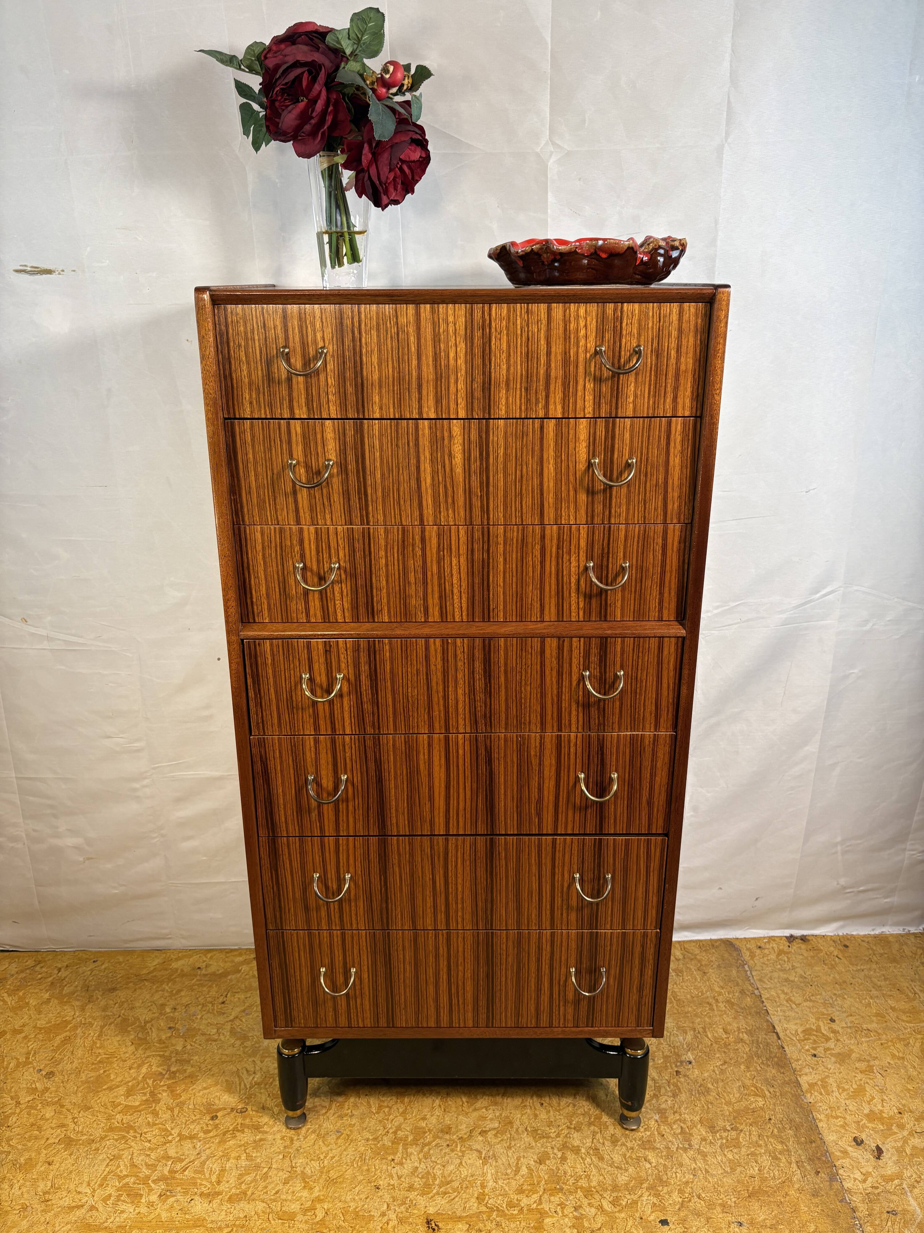 Mid Century Retro Vintage G-Plan Librenza Teak Wood Tallboy 1950s  E.Gomme