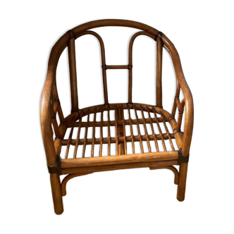 Adult wicker rattan armchair 50s/60s