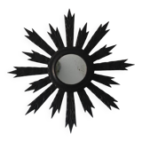 Miroir soleil ancien en bois noire