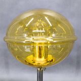1970s Space Age Table Lamp Brass Glass Kamenický Šenov