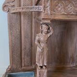 Breton coat rack, old wooden cloakroom