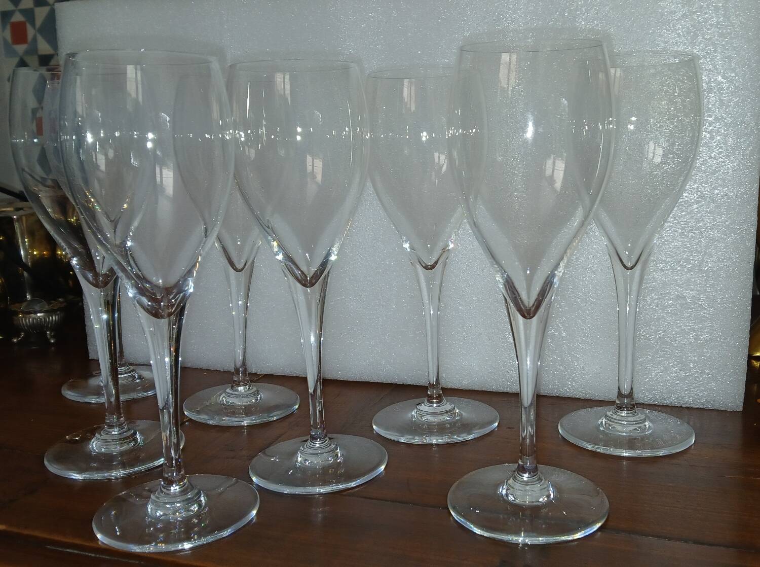 8 Baccarat water glasses signed Saint Remy model