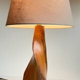 Geometric table lamp olive wood