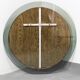 Miroir mural rond en verre 1970