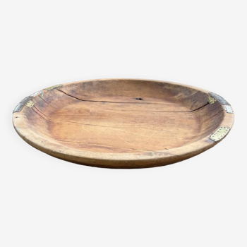 XL round wooden Tuareg dish