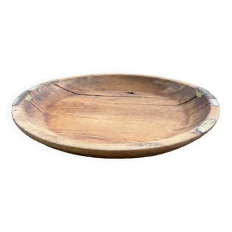 XL round wooden Tuareg dish