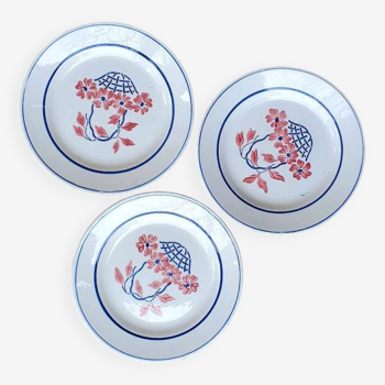 Set of 3 HBCM dessert plates Edouard model