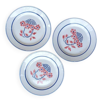 Set of 3 HBCM dessert plates Edouard model