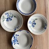 Set of 4 mismatched soup plates