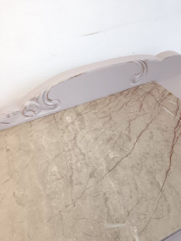 Chevet vintage gris patiné dessus marbre années 30