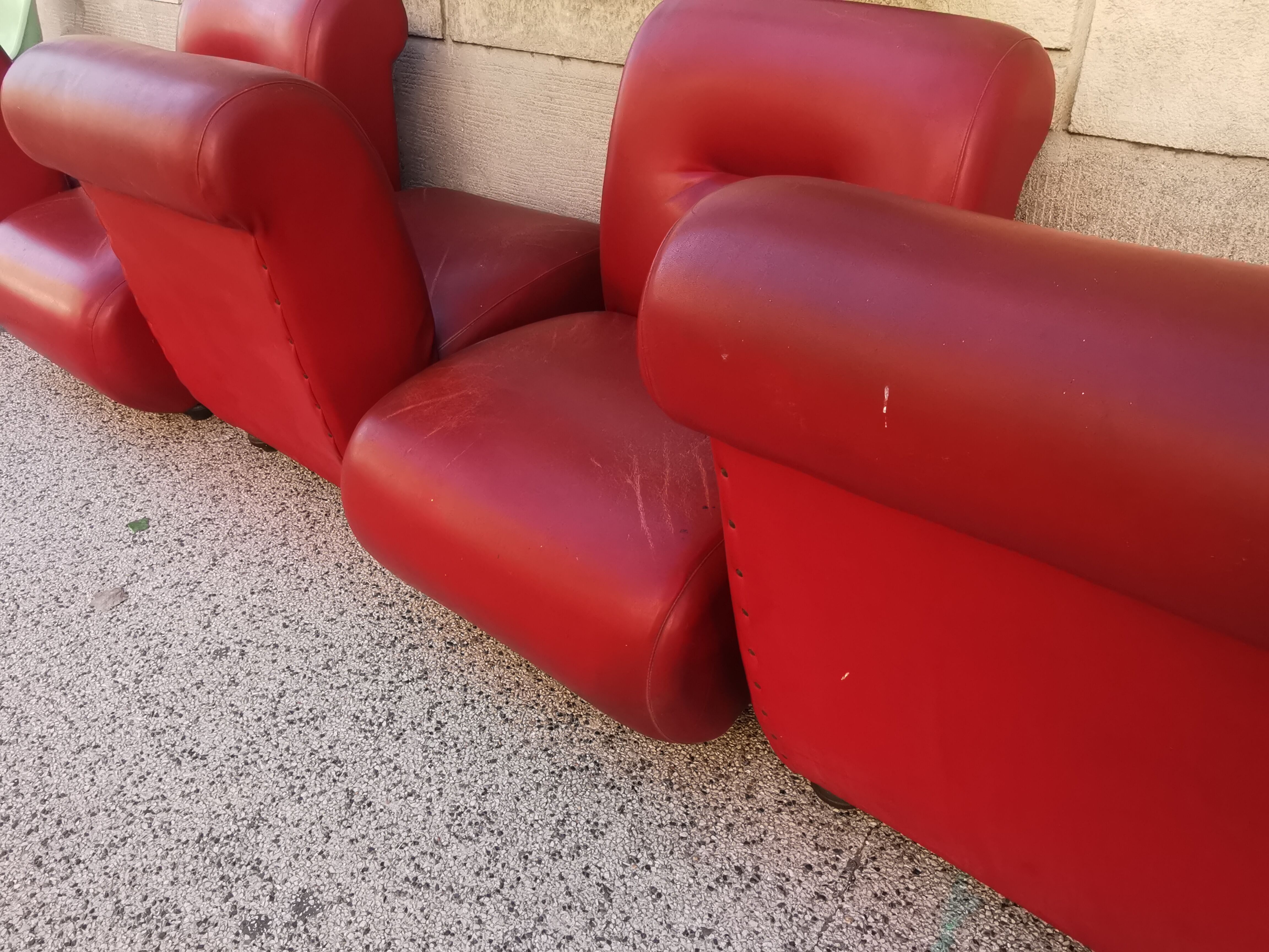 Suite of 5 vintage modular armchairs 60s
