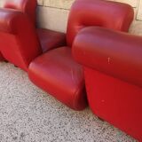 Suite of 5 vintage modular armchairs 60s