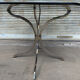 1970s table – chrome, brass, and smoked glass