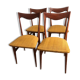 4 Scandinavian teak and fabric chairs, 1960