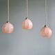 Art Deco pendant/lamp in pink speckled glass (2 available)