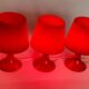 3 Lampes de table vintage ikea lampan rouge / bordeaux.