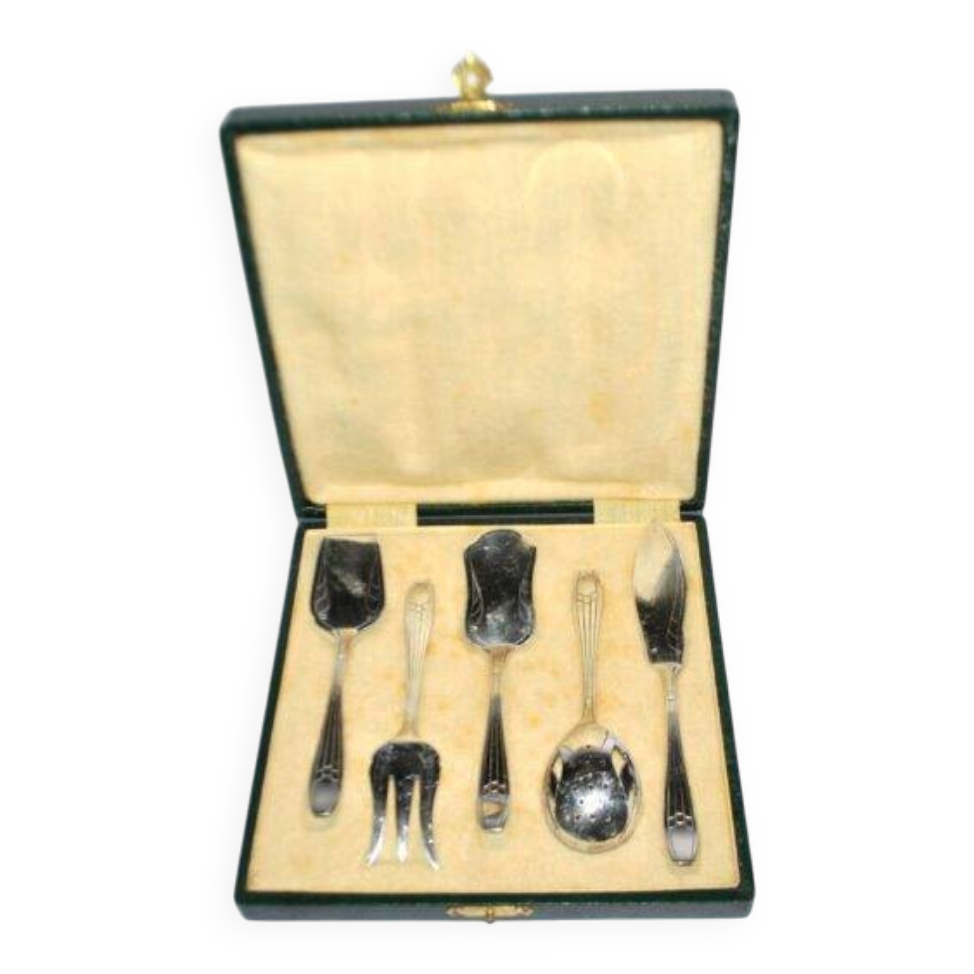 Service covered with mignardise modernist hors d'oeuvre DESIGN 1950 silversmith SA Lys