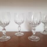 Lot de 5 verres à pied en cristal