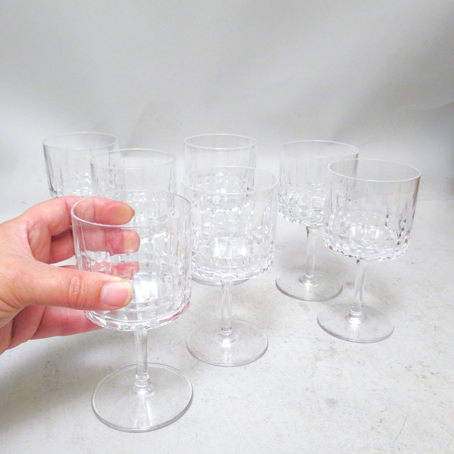 Crystal stemmed glasses