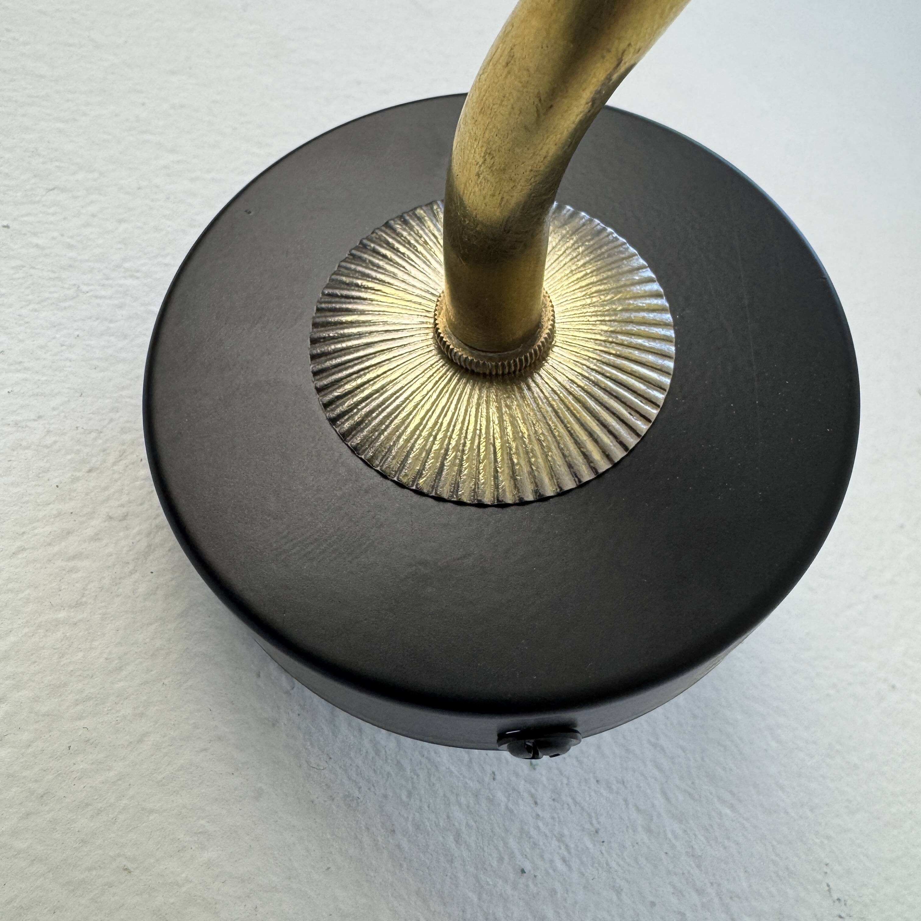 Vintage opaline swan neck wall lamp