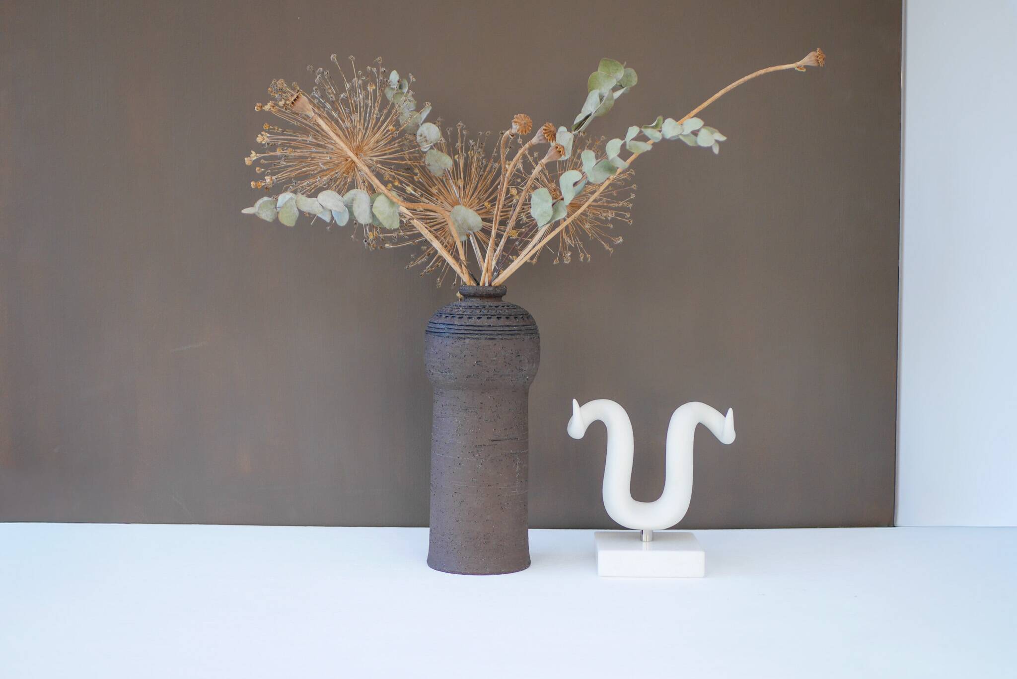 Modernist, earthenware ceramic vase by Inger Persson for Rörstrand, Sweden