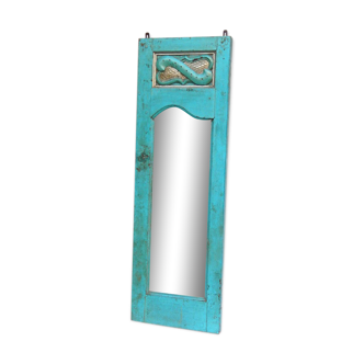 Mirror mural deco ancient teck blue skate 33x3x103cm