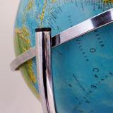 Illuminated geoscope globe on a chrome stand, Italy circa 1980