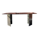 Table salle à manger design marbre et verre Roche Bobois circa 1970