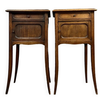 Pair of Art Nouveau period bedside tables in mahogany circa 1900