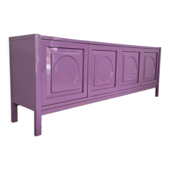 Vintage pink brutalist sideboard by Defour belgium 1970s