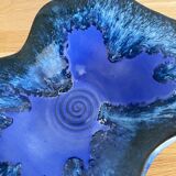 Large vintage blue ceramic empty pocket