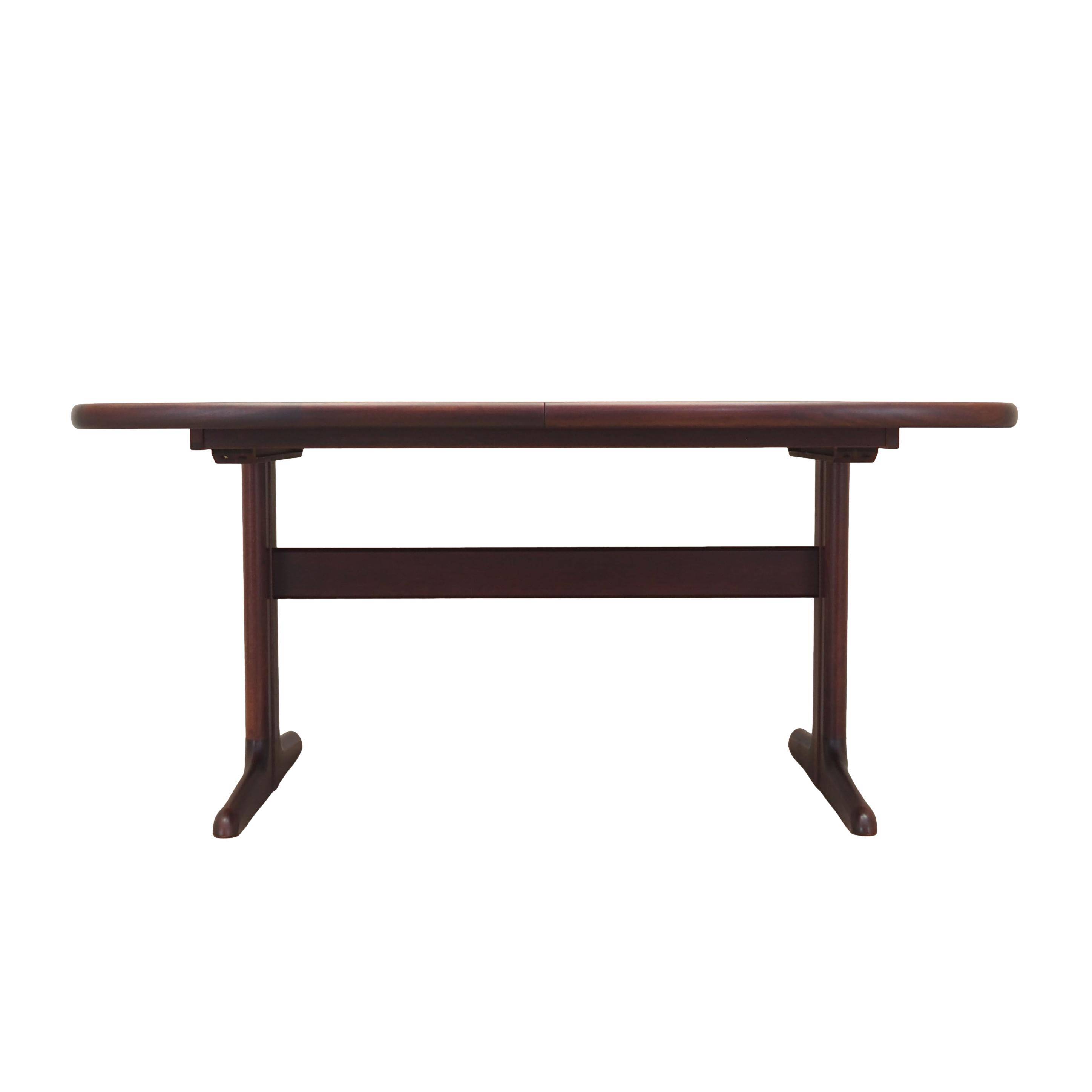 Table en acajou, design danois, années 1990, fabricant : Skovby