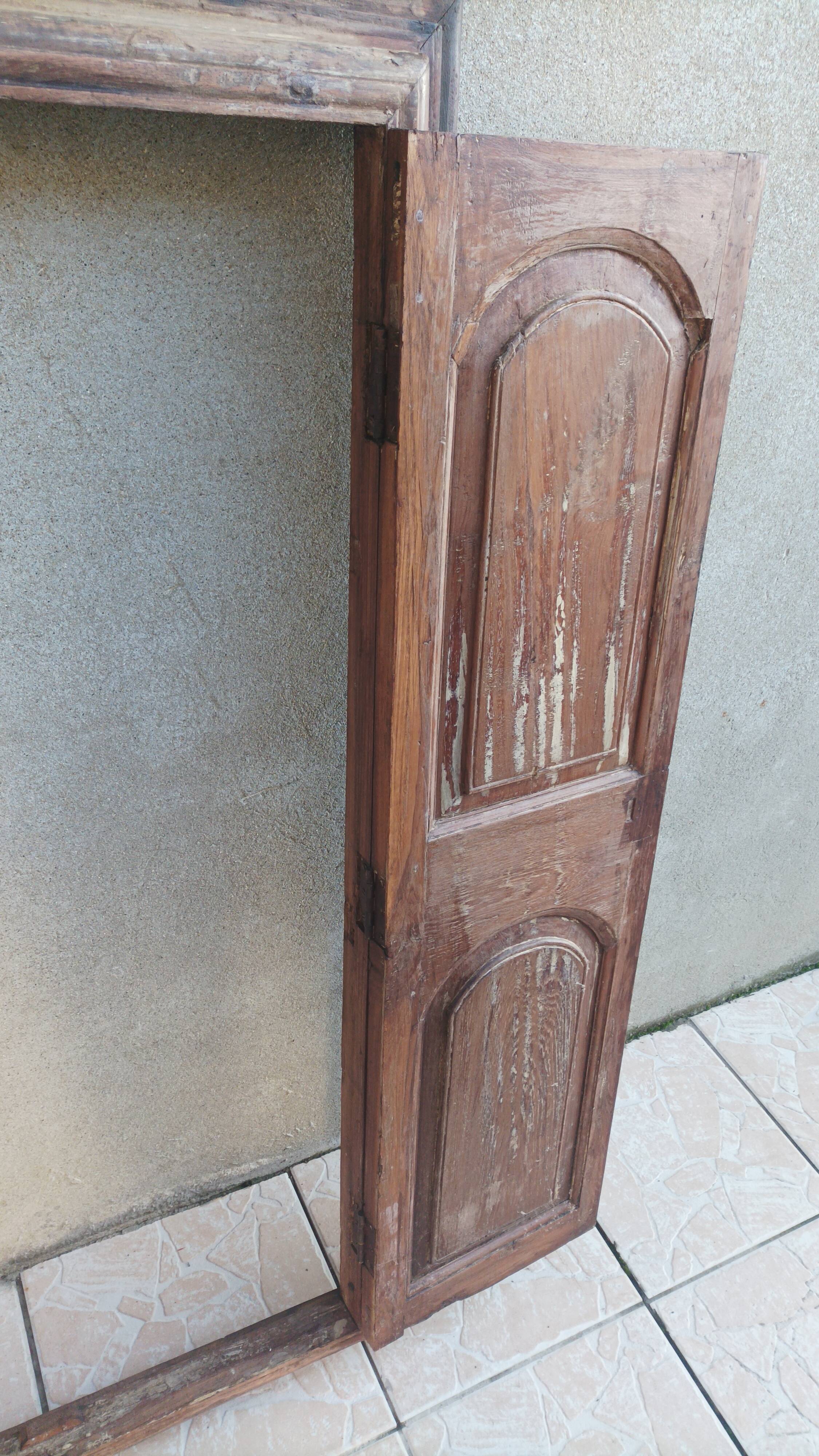 Old cupboard doors, beech wall bookcase (1)