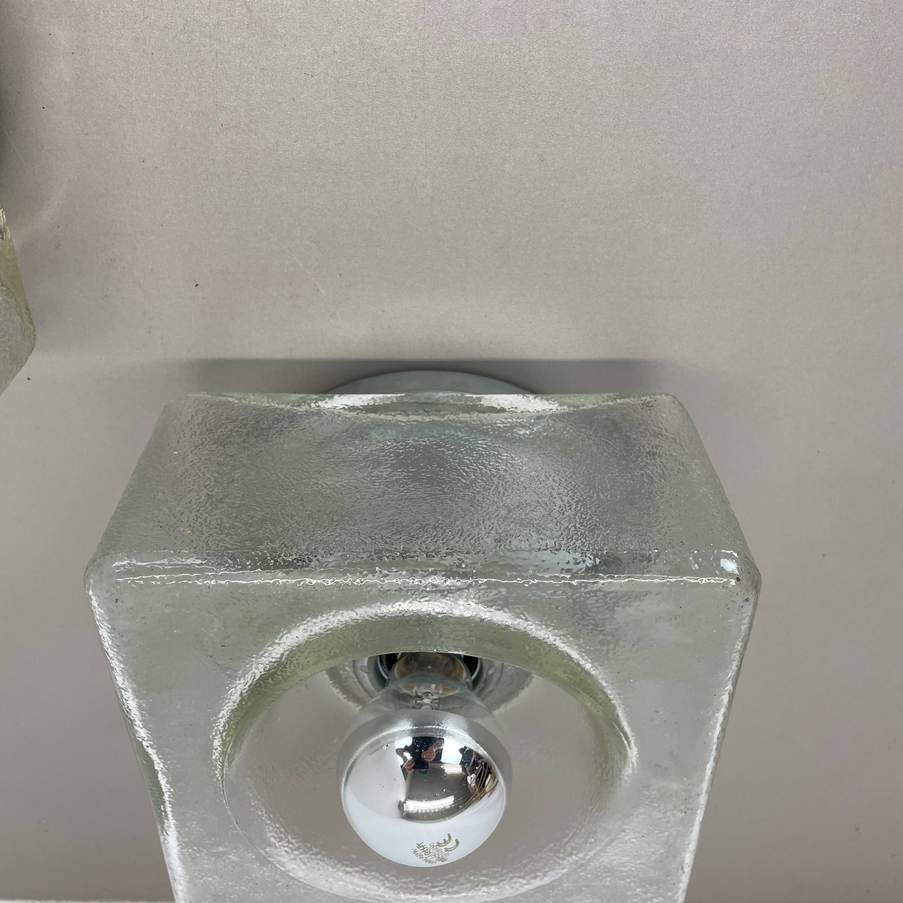 set of 2 CUBIC Ice Glass Ceiling Light, by J. T. Kalmar Lights, Austria
