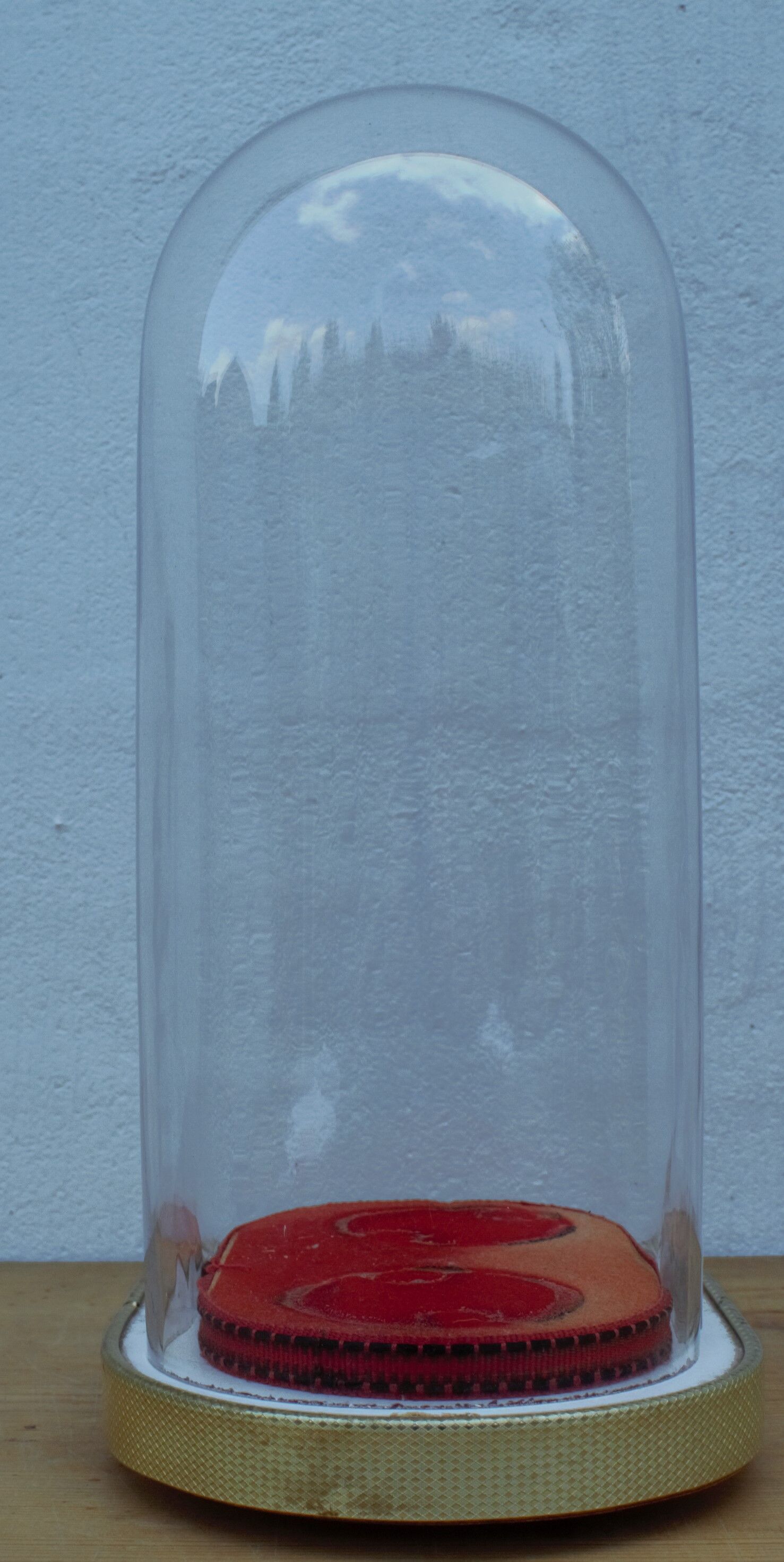 Oval wedding globe in glass 28 cm high