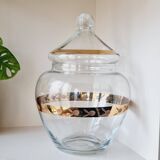 Blown and chiseled glass candy box