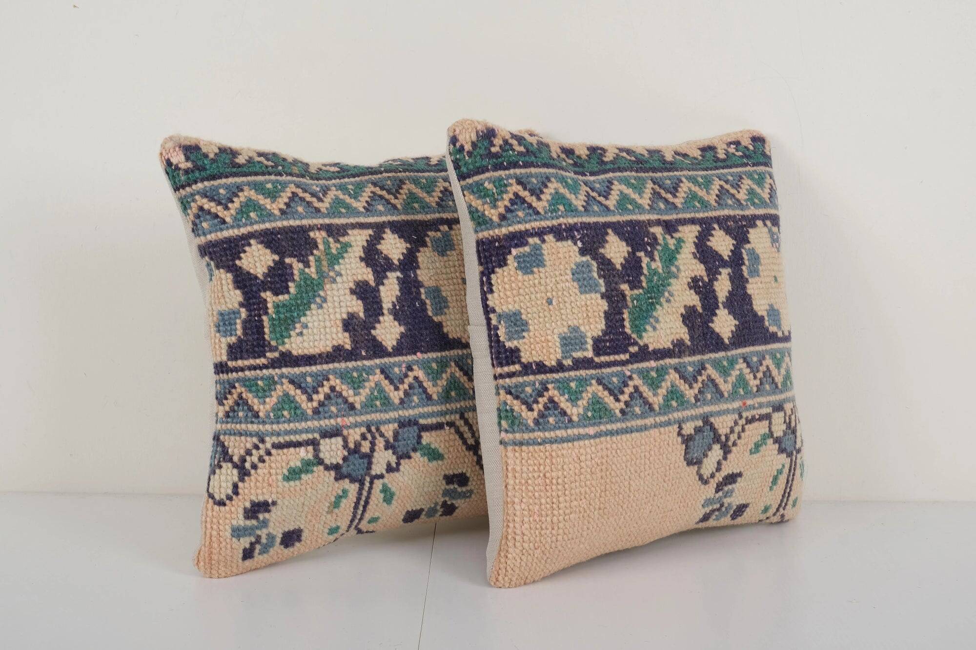 Set of 2 vintage Turkish cushion covers 38x38 cm