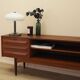 Danish desk lamp 1960s with decorative ribbed shade, brown metal