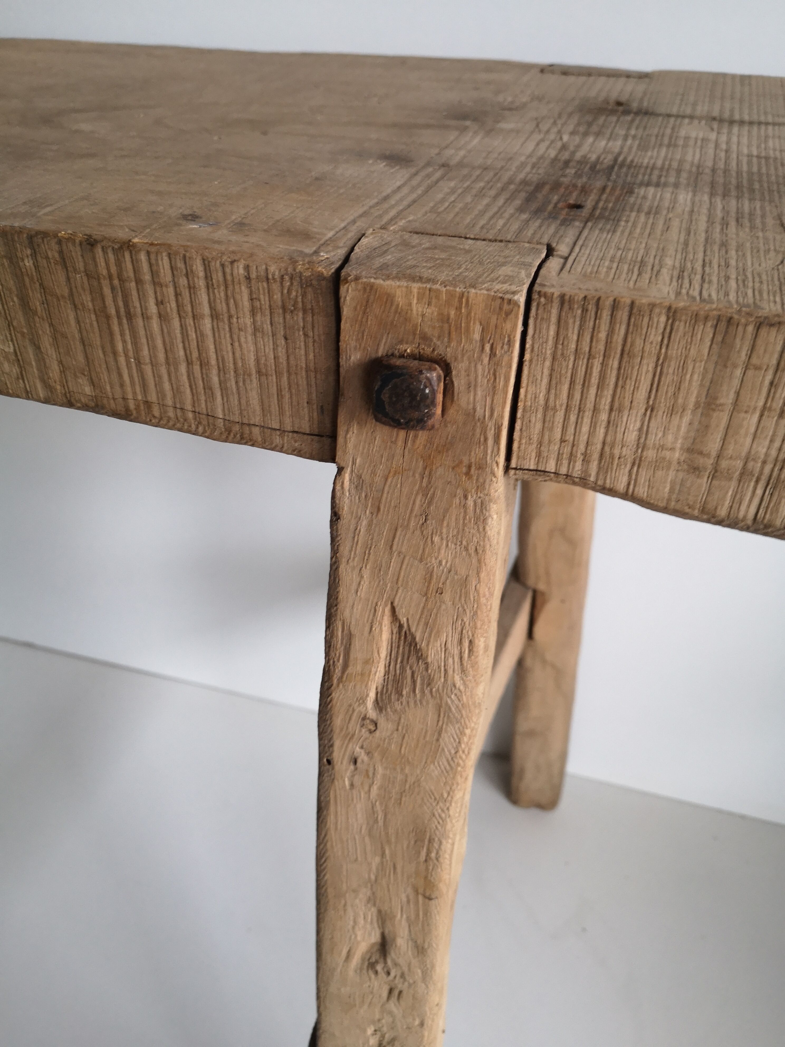 Industrial wood console