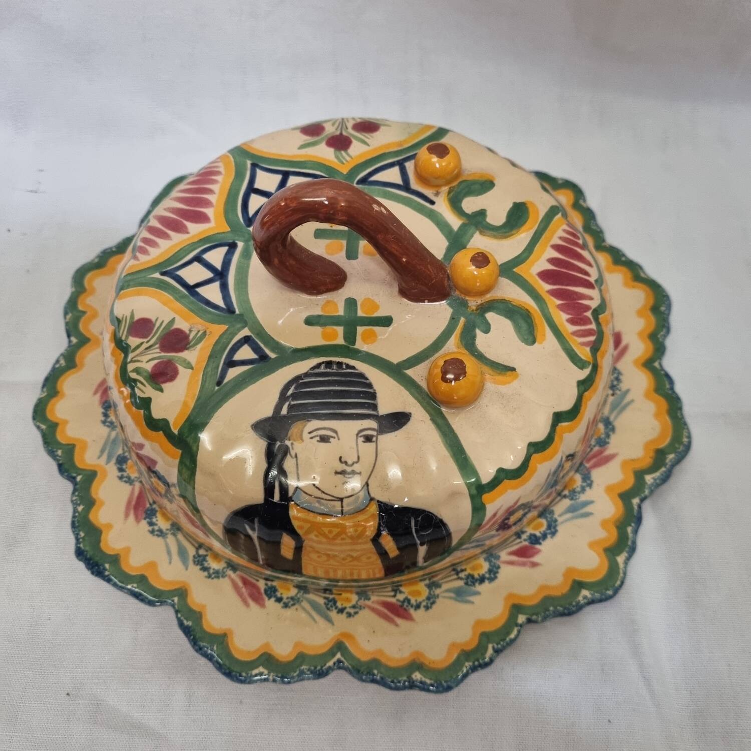 Henriot Quimper Butter Dish 1930