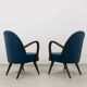 Pair of mid-century cocktail chairs, Poland, 1950s