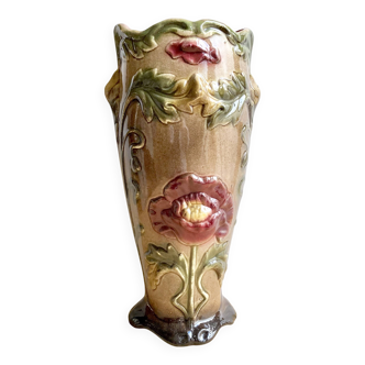 Grand vase Barbotine Art Nouveau Saint-Amand